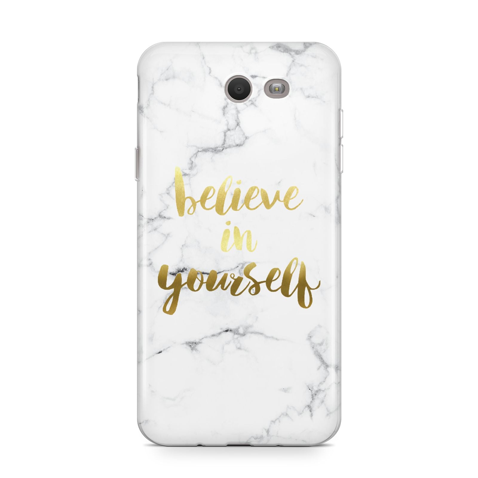 Believe In Yourself Gold Marble Samsung Galaxy J7 2017 Case