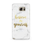 Believe In Yourself Gold Marble Samsung Galaxy Note 5 Case