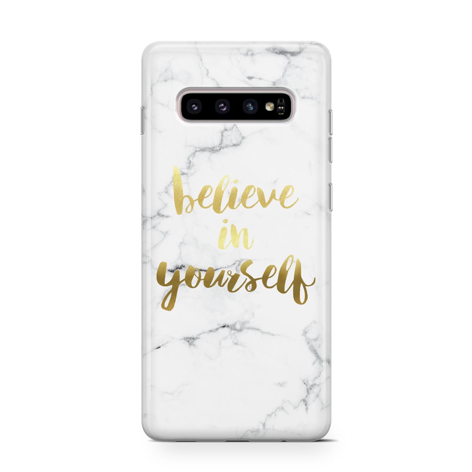 Believe In Yourself Gold Marble Samsung Galaxy S10 Case