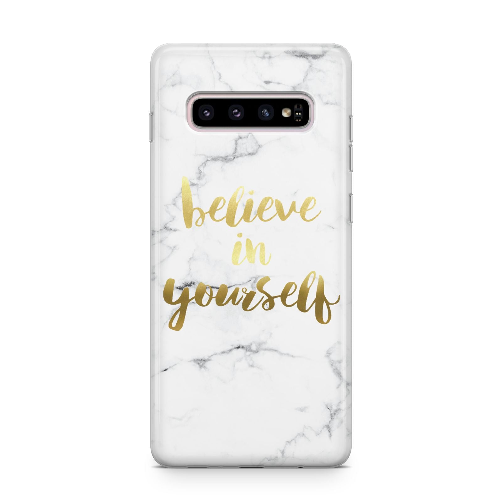Believe In Yourself Gold Marble Samsung Galaxy S10 Plus Case