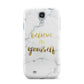 Believe In Yourself Gold Marble Samsung Galaxy S4 Case
