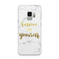 Believe In Yourself Gold Marble Samsung Galaxy S9 Case