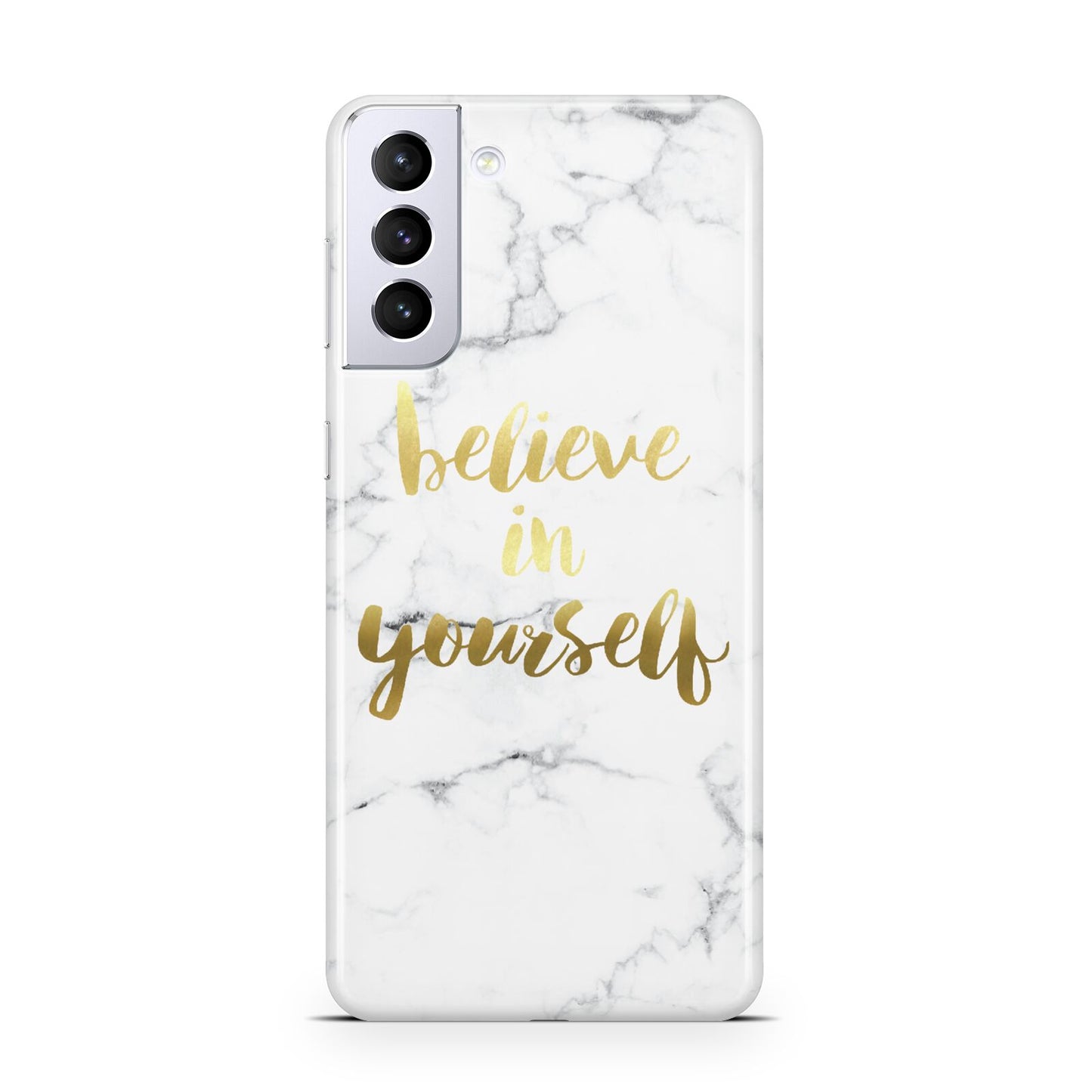 Believe In Yourself Gold Marble Samsung S21 Plus Phone Case