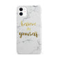 Believe In Yourself Gold Marble iPhone 11 3D Snap Case