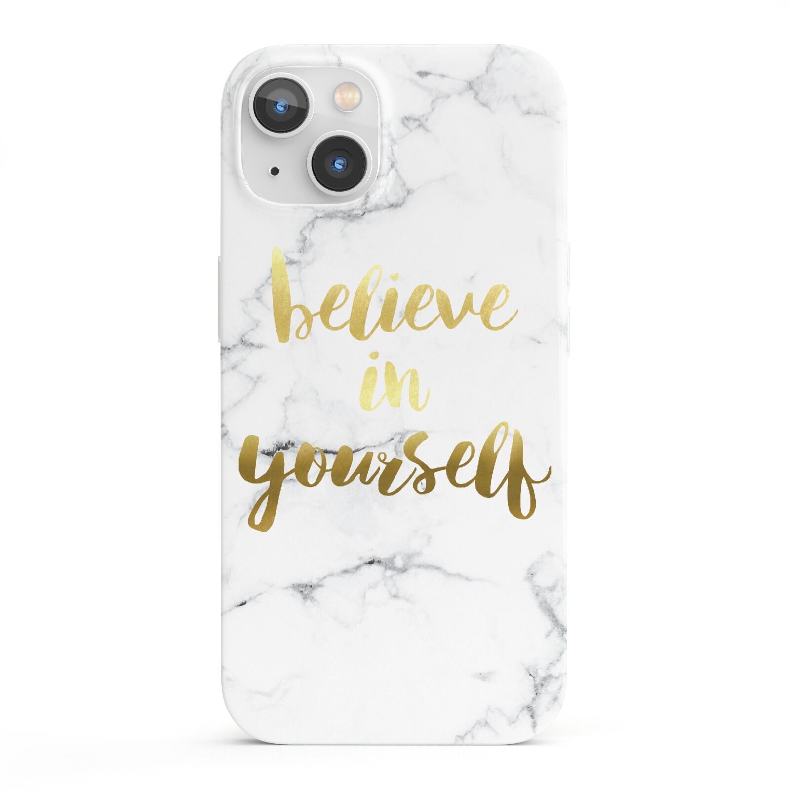 Believe In Yourself Gold Marble iPhone 13 Full Wrap 3D Snap Case