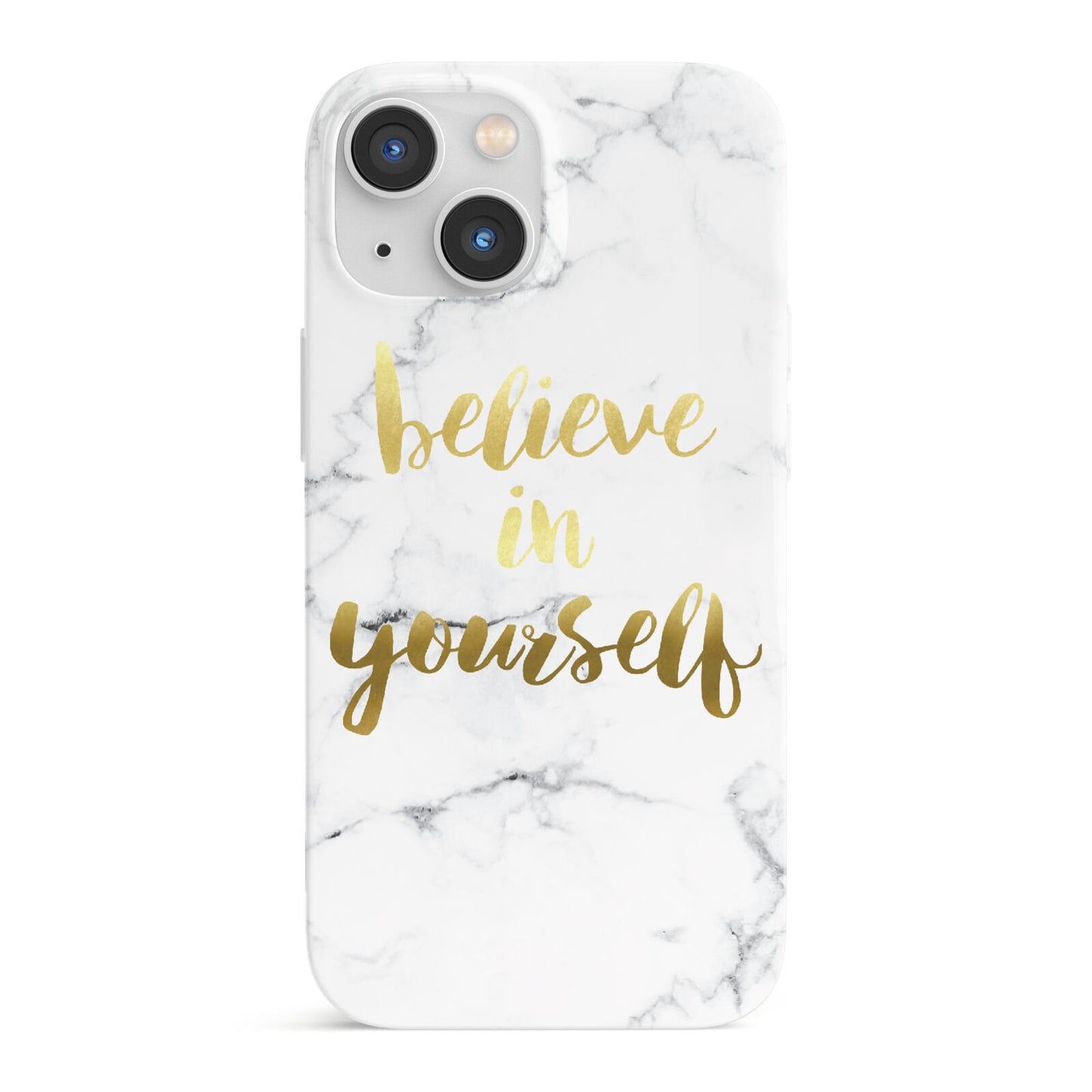 Believe In Yourself Gold Marble iPhone 13 Mini Full Wrap 3D Snap Case
