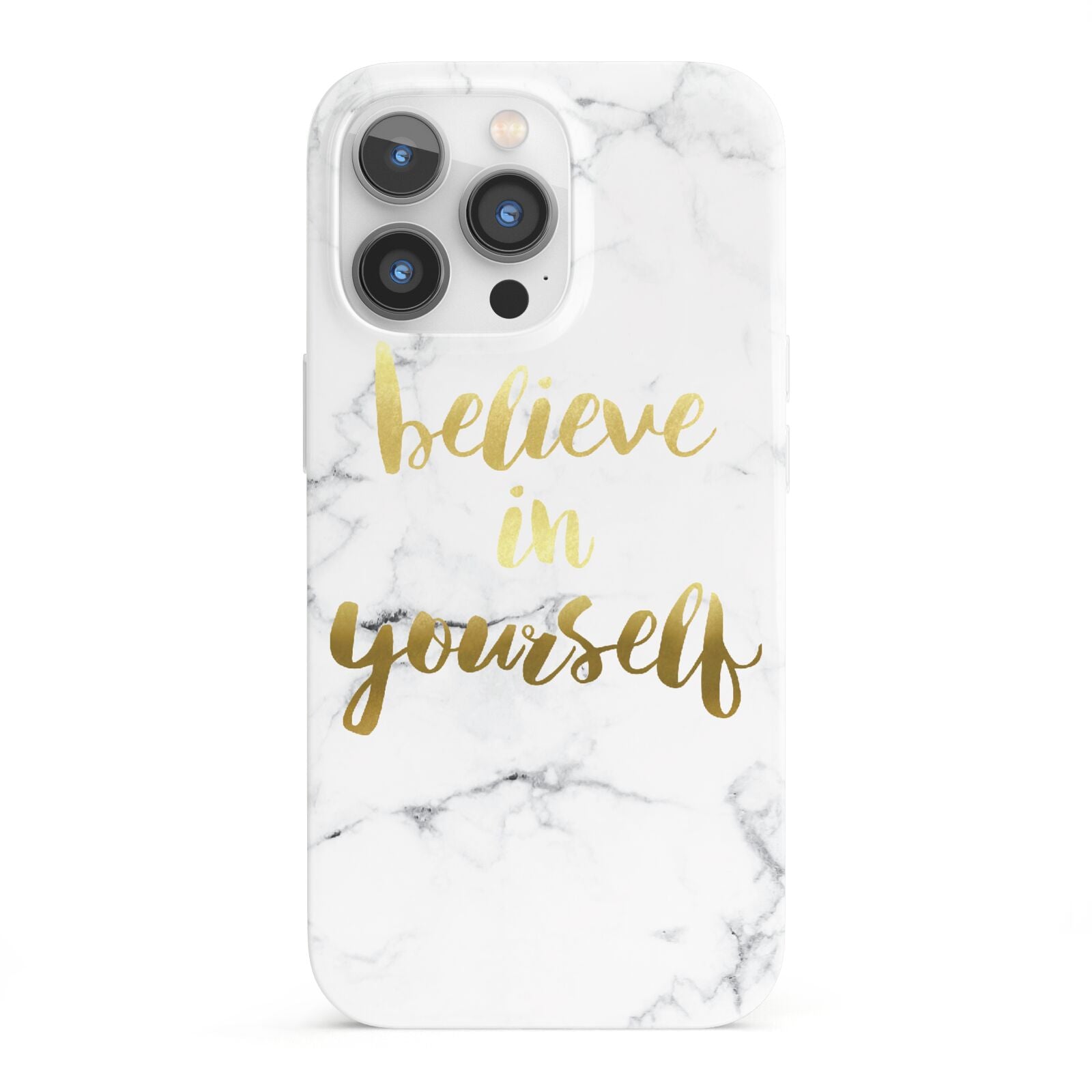 Believe In Yourself Gold Marble iPhone 13 Pro Full Wrap 3D Snap Case