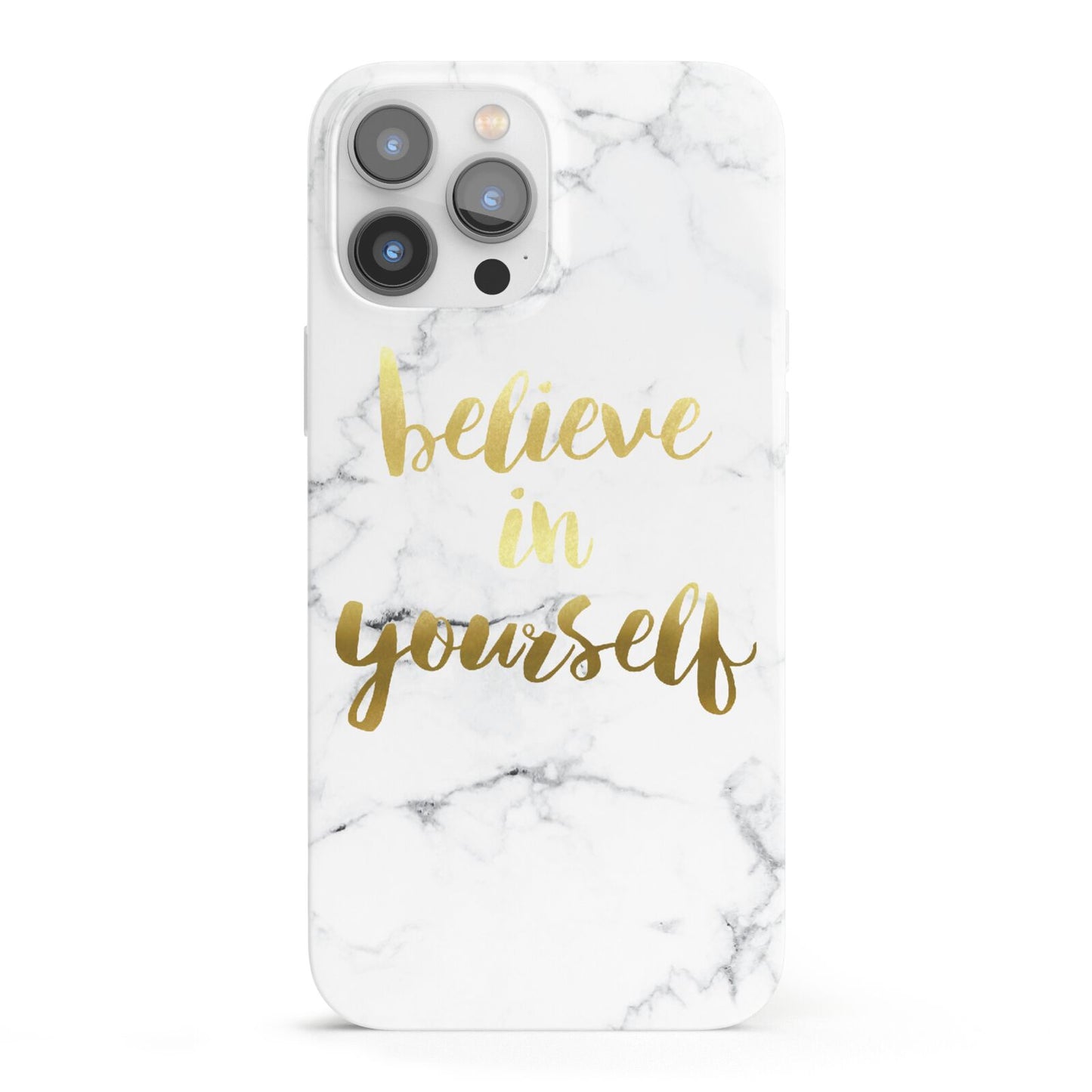Believe In Yourself Gold Marble iPhone 13 Pro Max Full Wrap 3D Snap Case