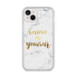 Believe In Yourself Gold Marble iPhone 14 Plus Clear Tough Case Starlight