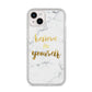 Believe In Yourself Gold Marble iPhone 14 Plus Glitter Tough Case Starlight