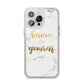 Believe In Yourself Gold Marble iPhone 14 Pro Max Glitter Tough Case Silver