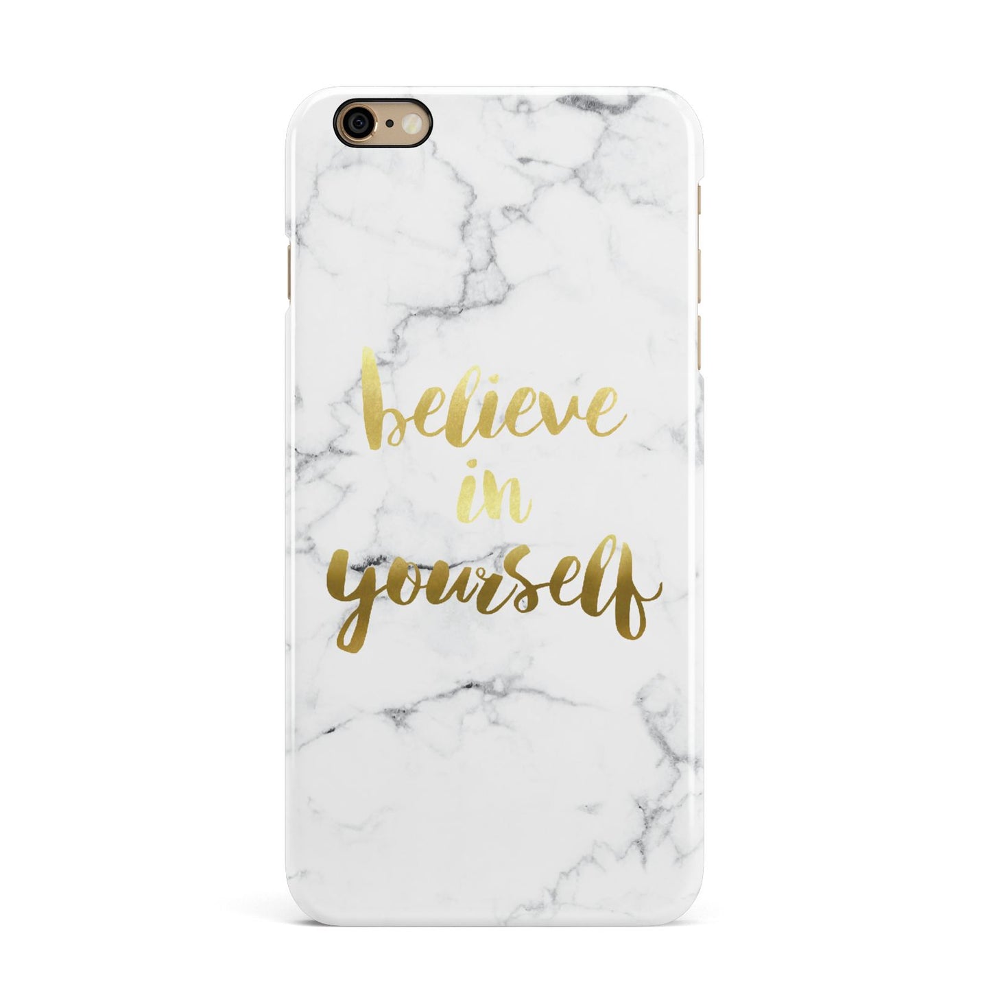 Believe In Yourself Gold Marble iPhone 6 Plus 3D Snap Case on Gold Phone