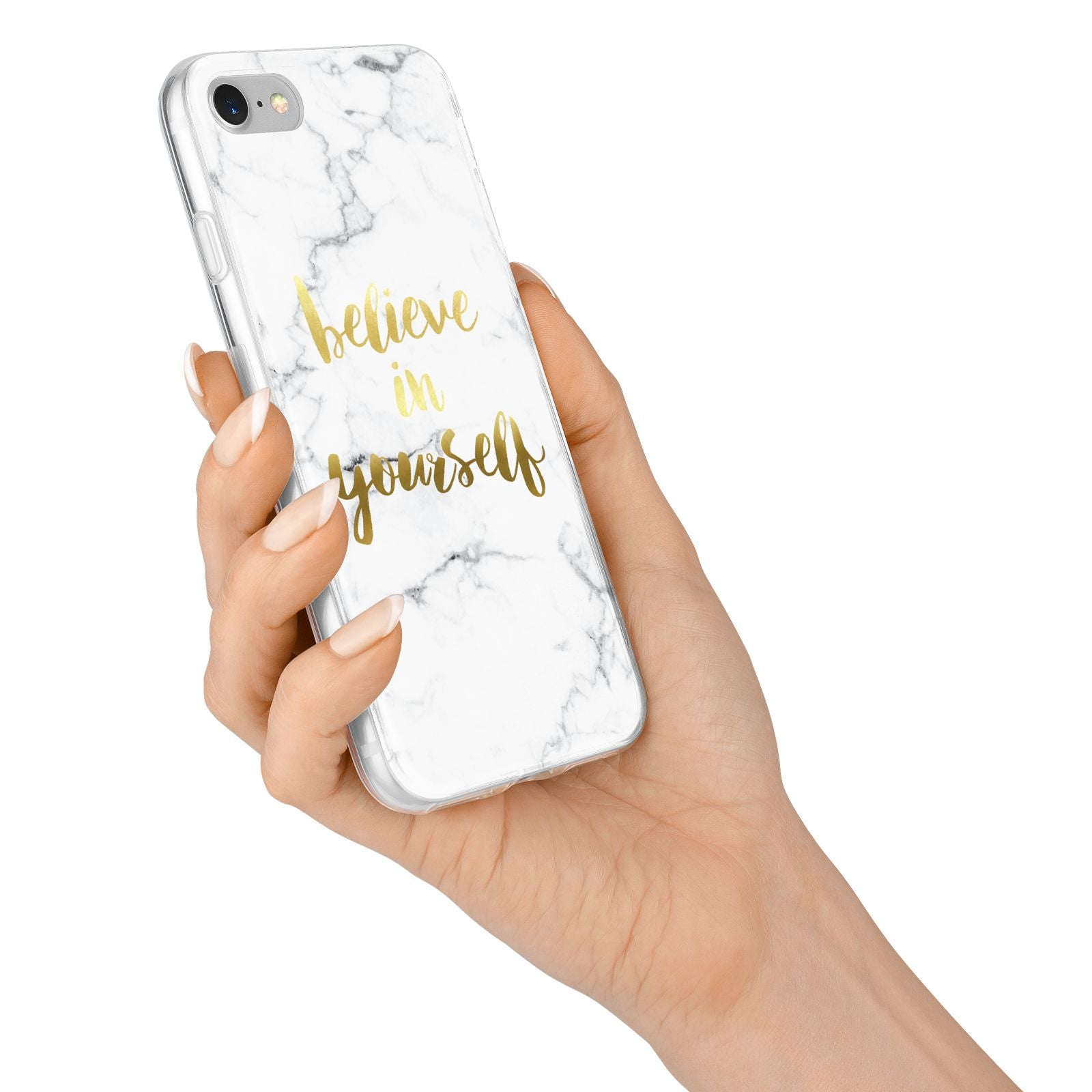 Believe In Yourself Gold Marble iPhone 7 Bumper Case on Silver iPhone Alternative Image