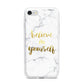 Believe In Yourself Gold Marble iPhone 7 Bumper Case on Silver iPhone