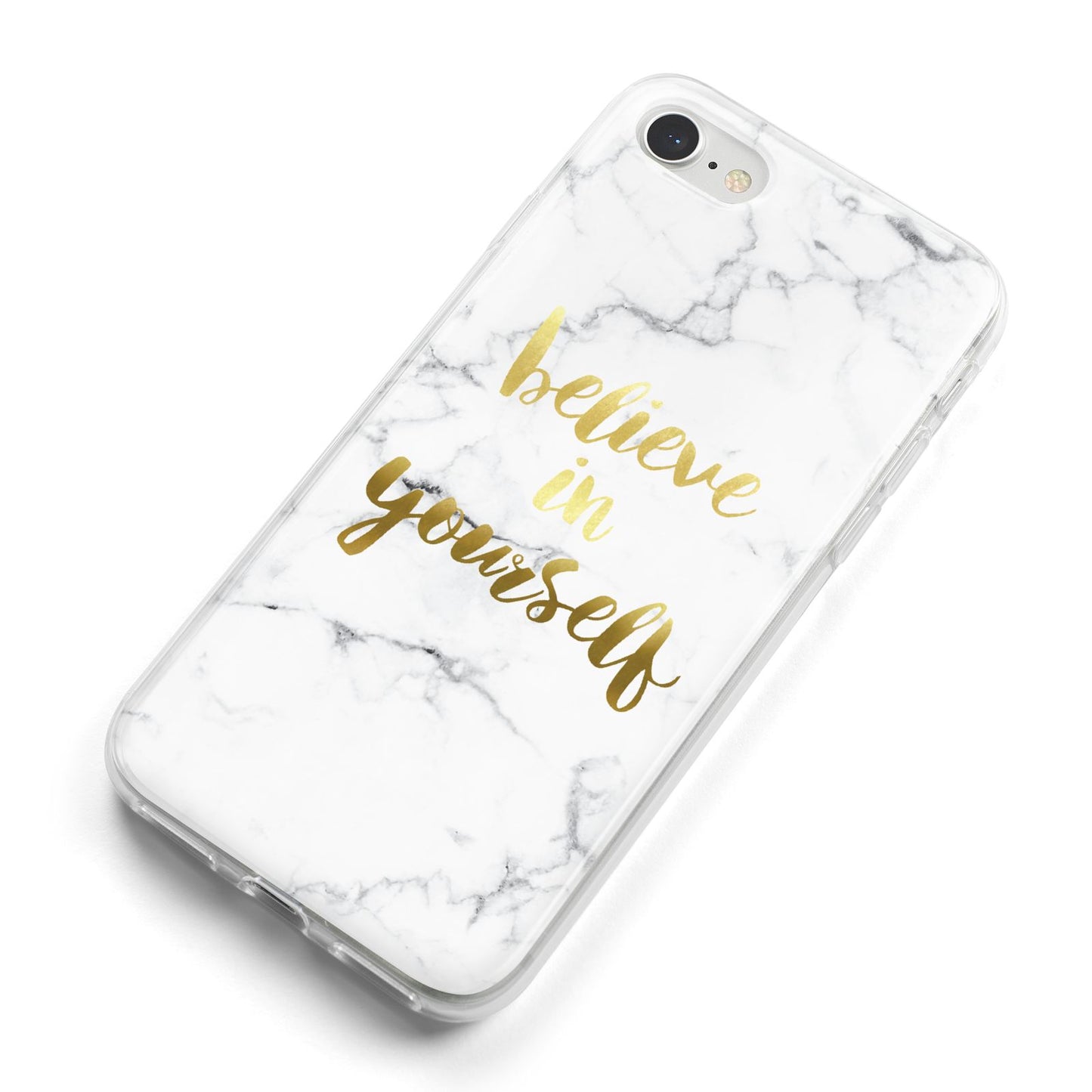 Believe In Yourself Gold Marble iPhone 8 Bumper Case on Silver iPhone Alternative Image