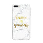 Believe In Yourself Gold Marble iPhone 8 Plus Bumper Case on Silver iPhone