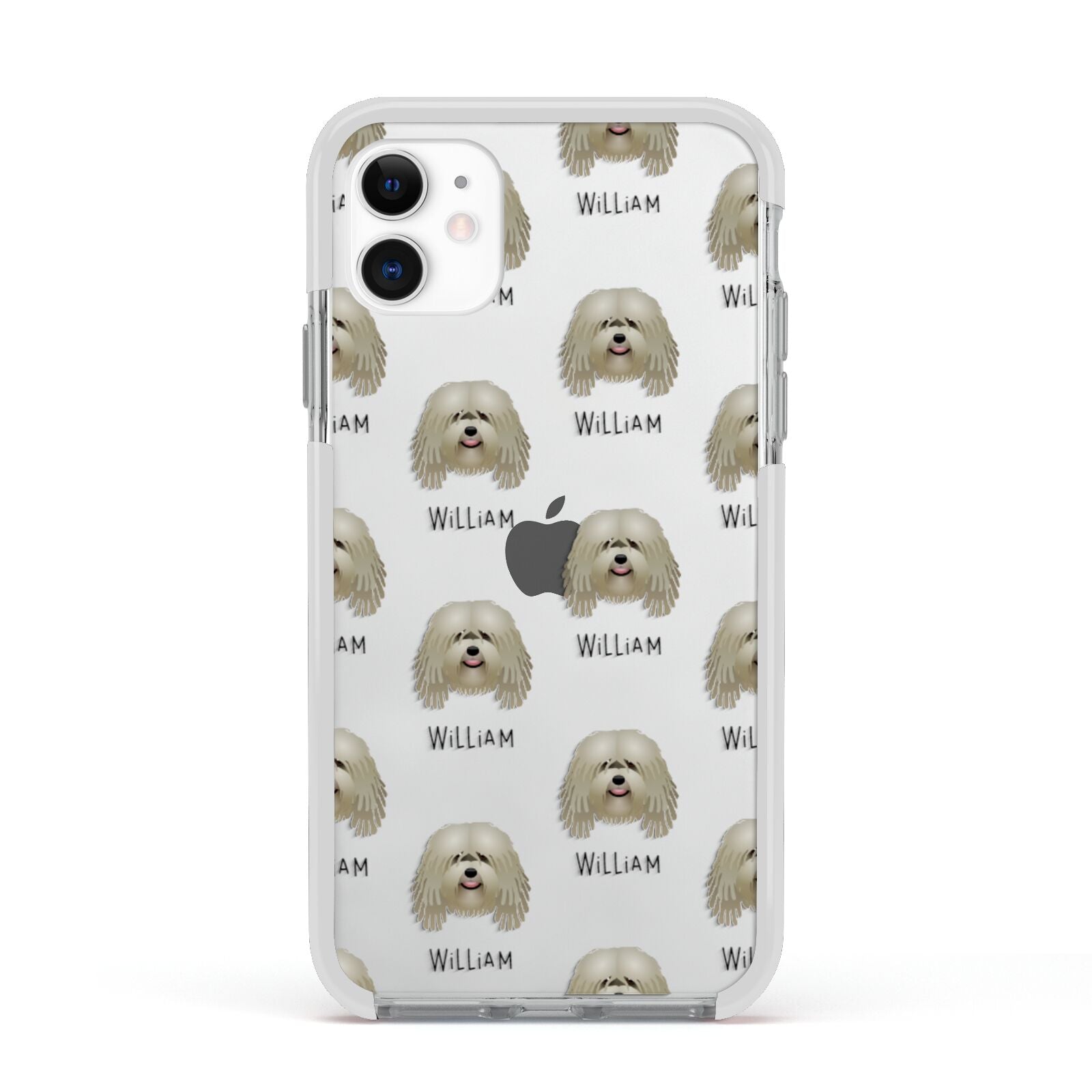 Bergamasco Icon with Name Apple iPhone 11 in White with White Impact Case