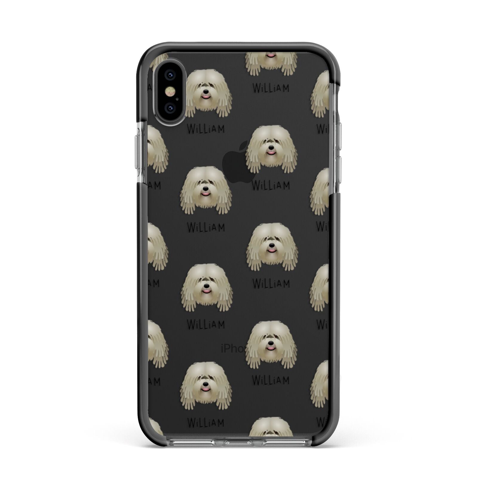 Bergamasco Icon with Name Apple iPhone Xs Max Impact Case Black Edge on Black Phone