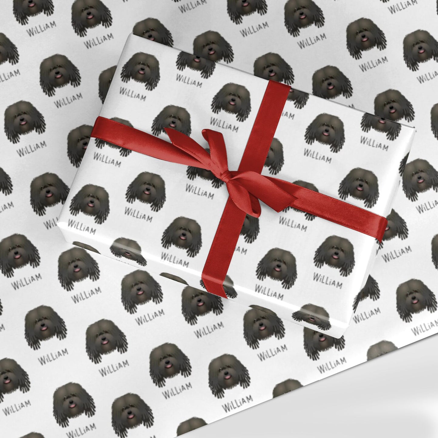 Bergamasco Icon with Name Custom Wrapping Paper