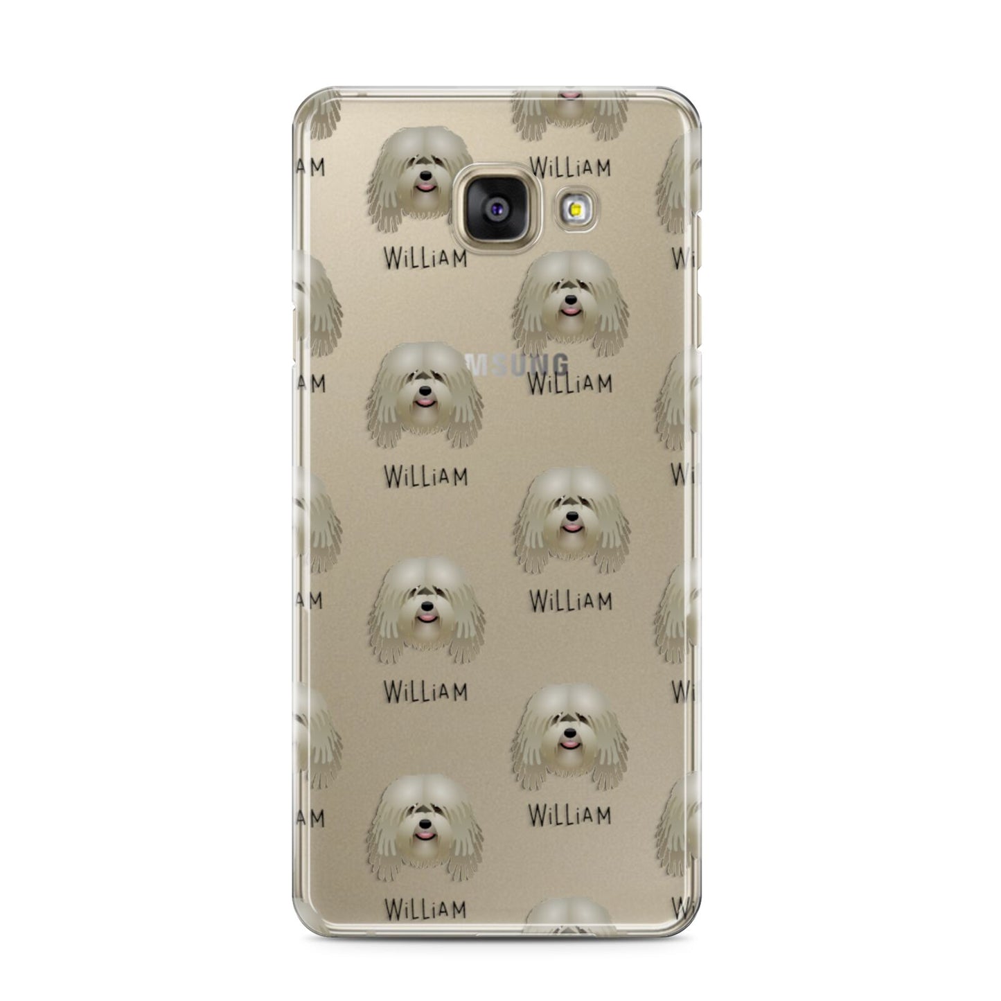 Bergamasco Icon with Name Samsung Galaxy A3 2016 Case on gold phone