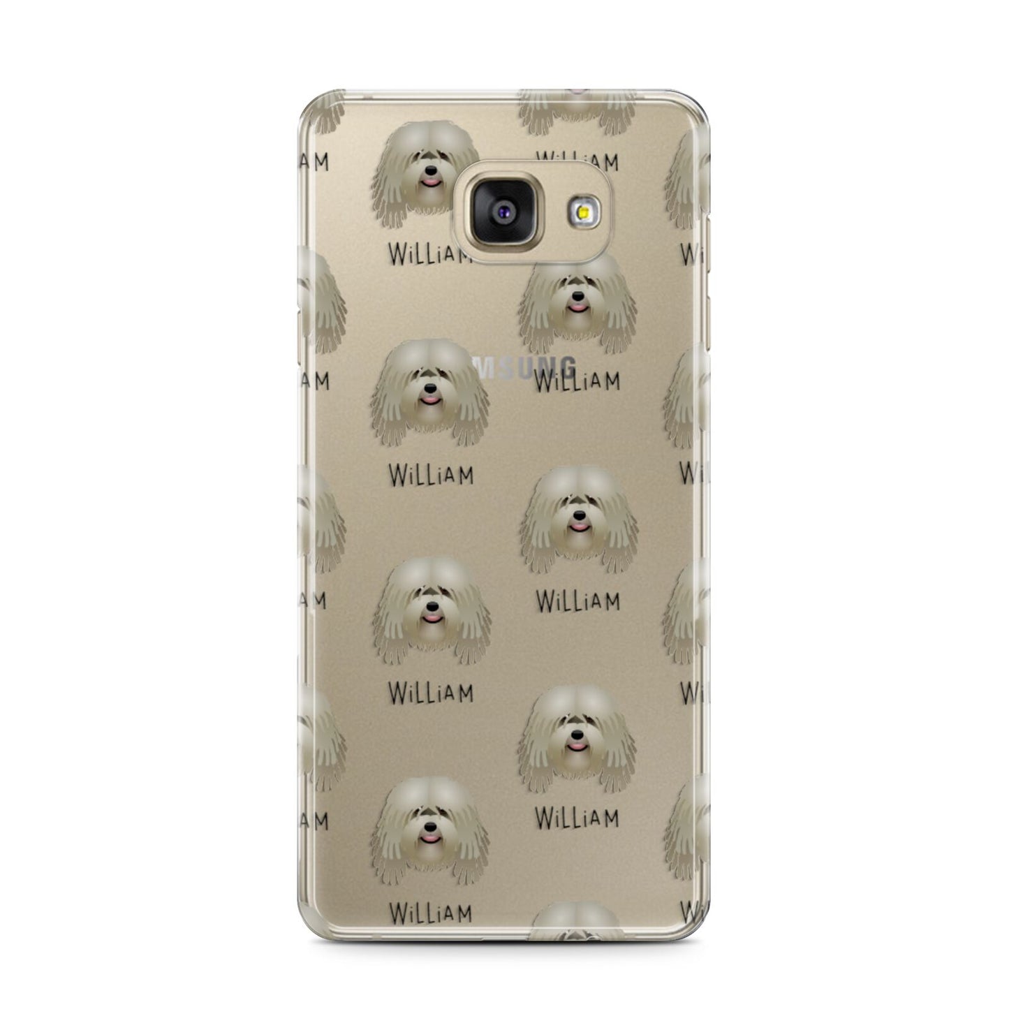 Bergamasco Icon with Name Samsung Galaxy A7 2016 Case on gold phone