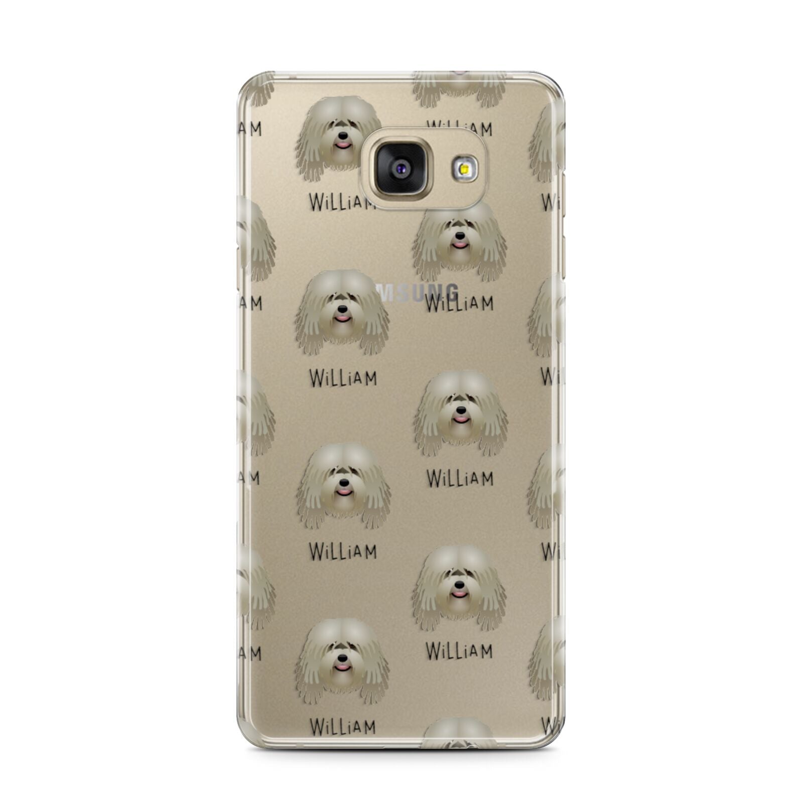 Bergamasco Icon with Name Samsung Galaxy A7 2016 Case on gold phone