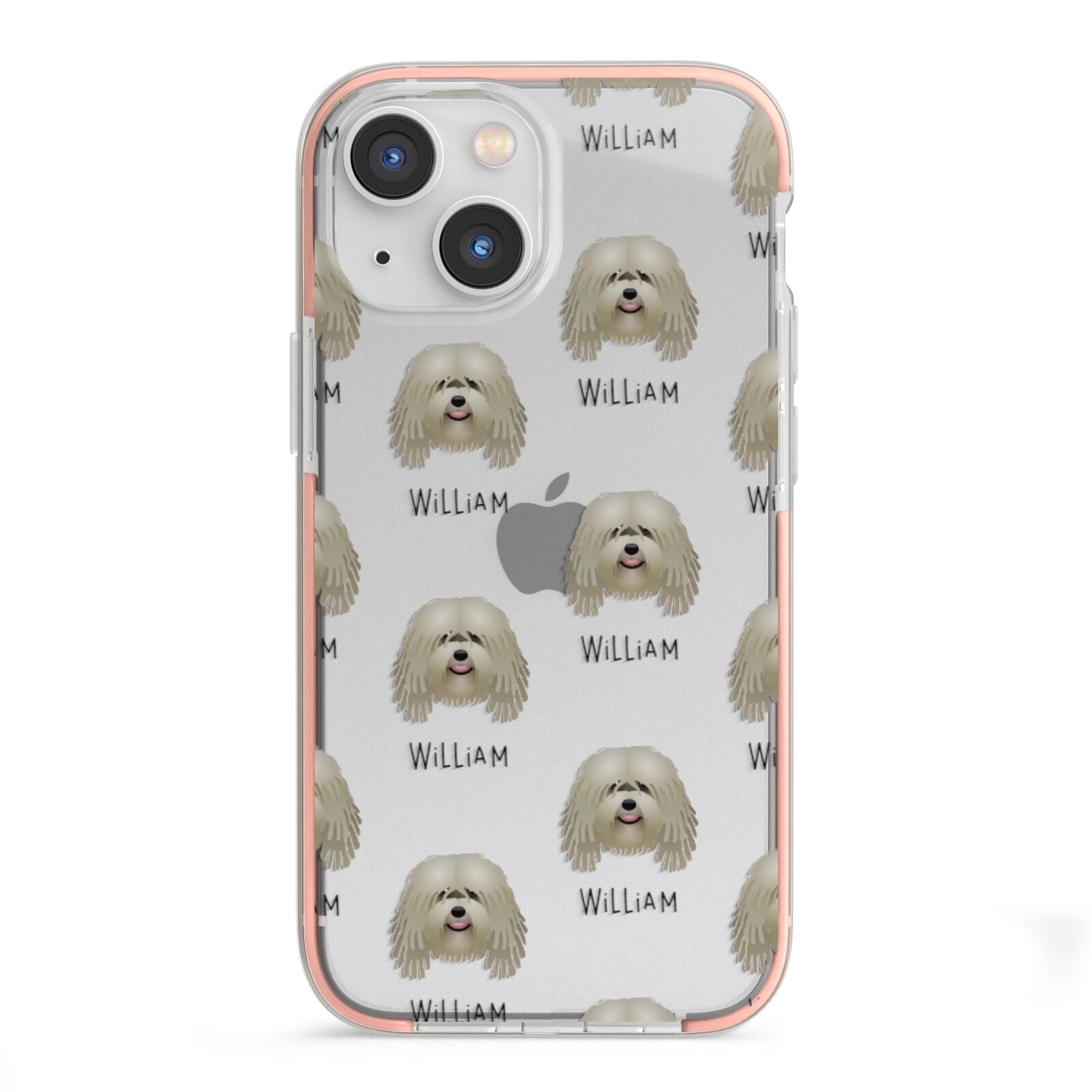Bergamasco Icon with Name iPhone 13 Mini TPU Impact Case with Pink Edges