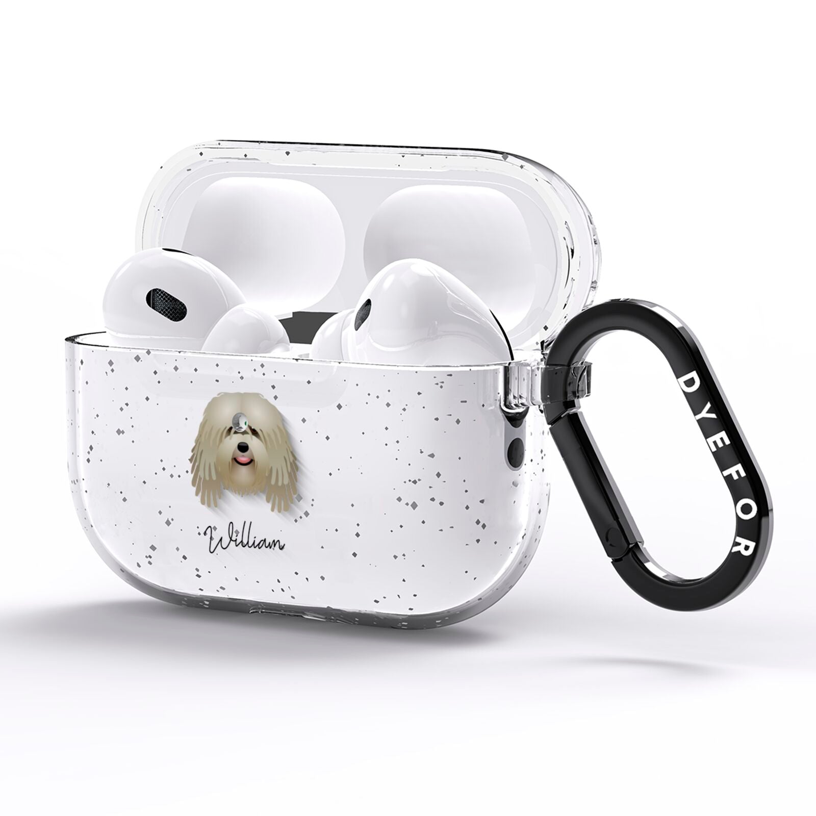 Bergamasco Personalised AirPods Pro Glitter Case Side Image