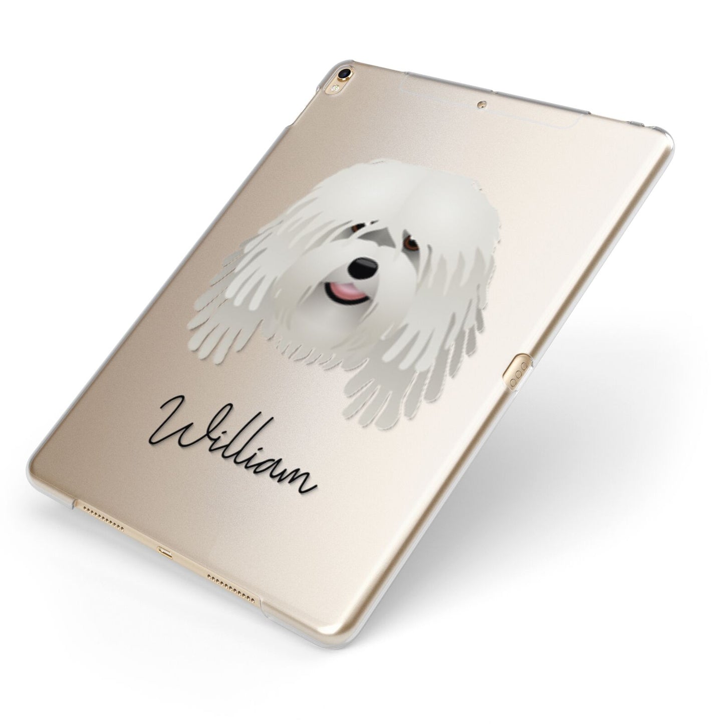 Bergamasco Personalised Apple iPad Case on Gold iPad Side View