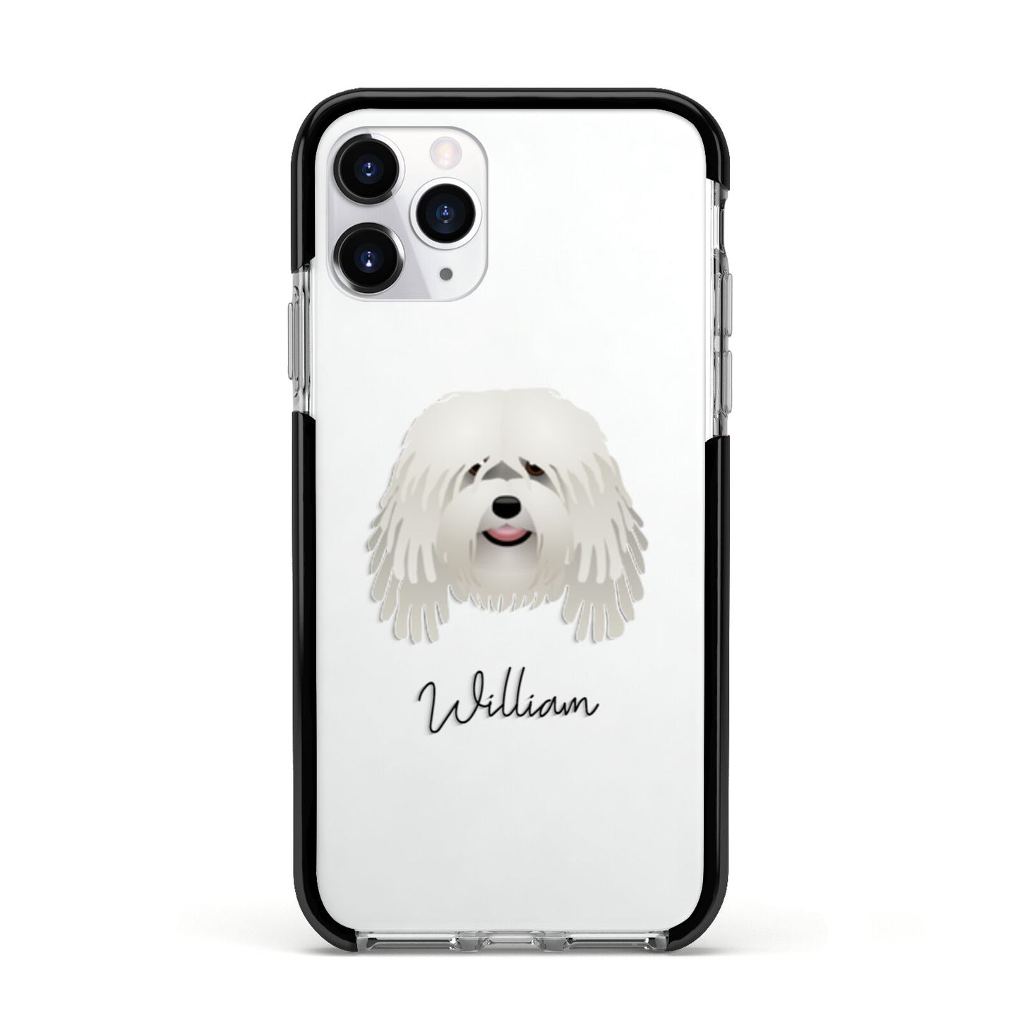 Bergamasco Personalised Apple iPhone 11 Pro in Silver with Black Impact Case