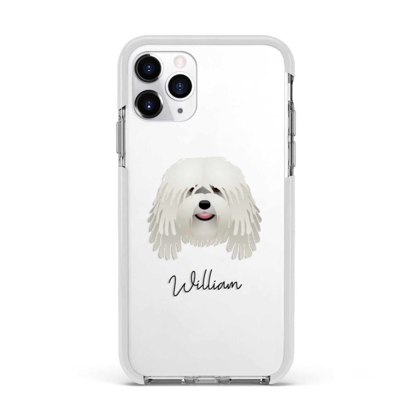 Bergamasco Personalised Apple iPhone 11 Pro in Silver with White Impact Case
