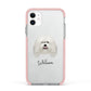 Bergamasco Personalised Apple iPhone 11 in White with Pink Impact Case
