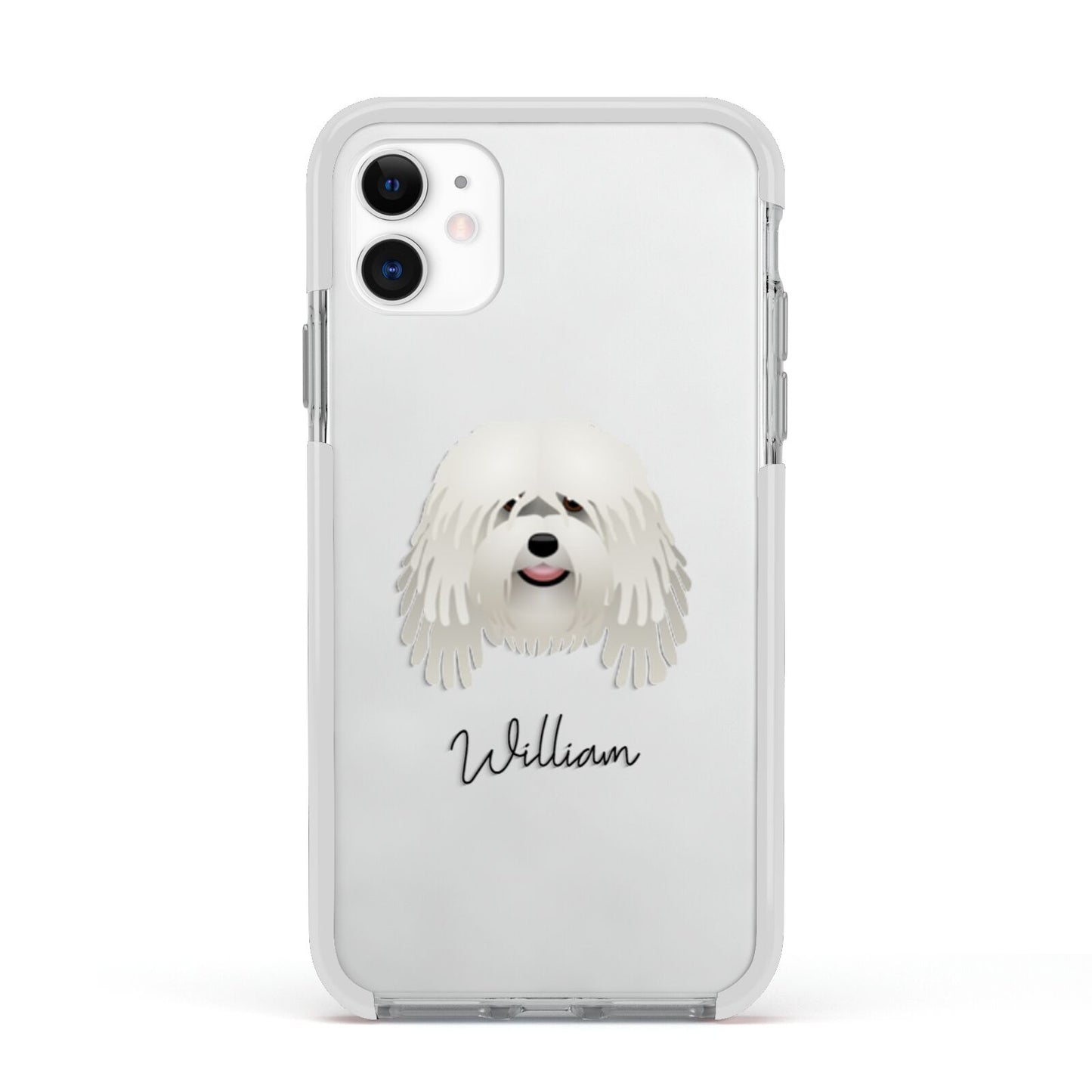 Bergamasco Personalised Apple iPhone 11 in White with White Impact Case
