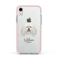 Bergamasco Personalised Apple iPhone XR Impact Case Pink Edge on Silver Phone
