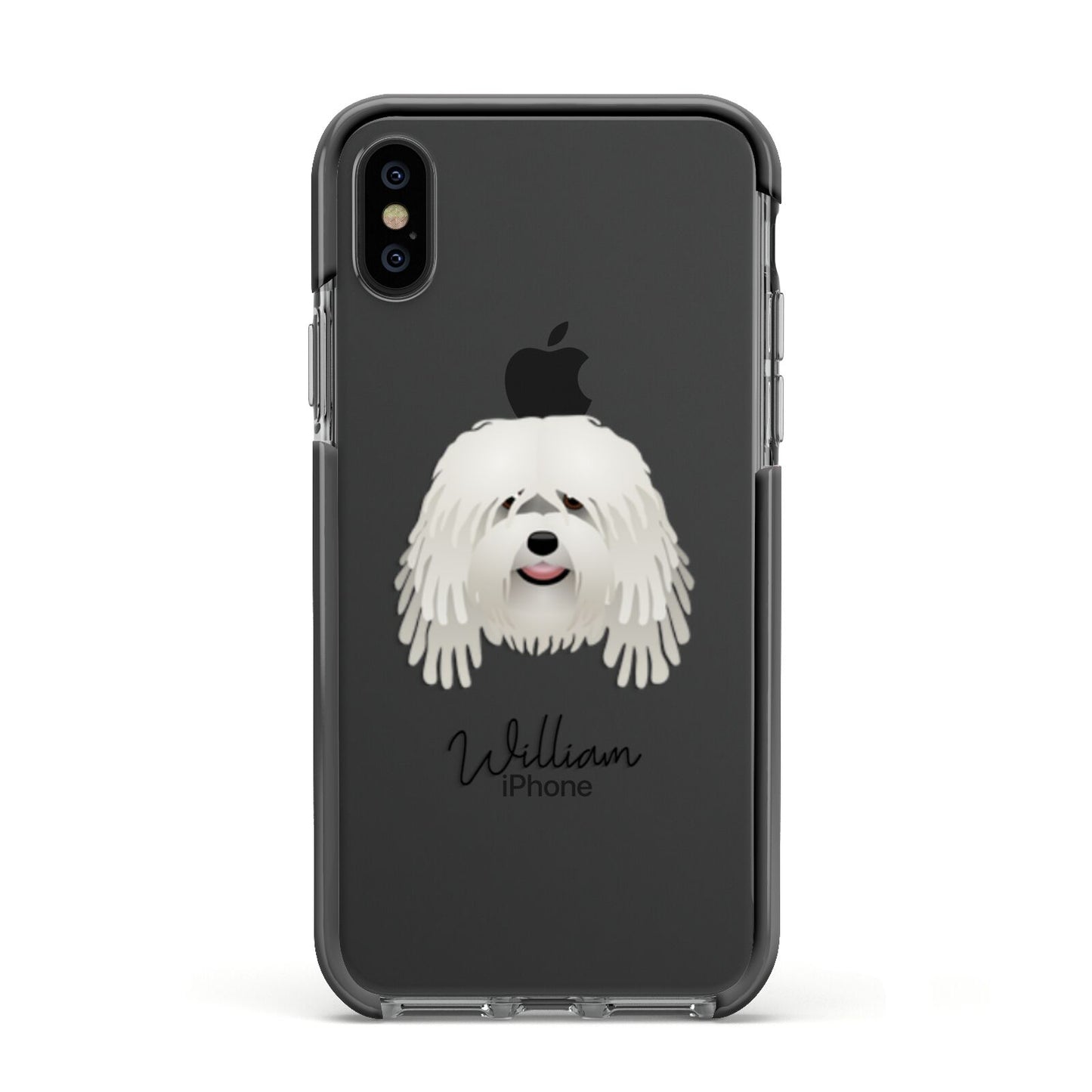 Bergamasco Personalised Apple iPhone Xs Impact Case Black Edge on Black Phone