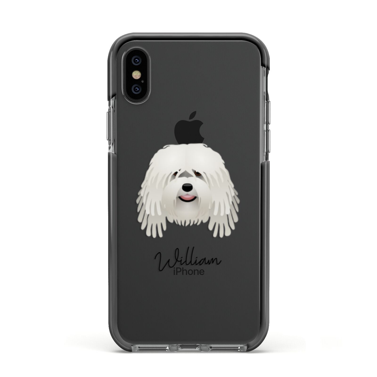Bergamasco Personalised Apple iPhone Xs Impact Case Black Edge on Black Phone
