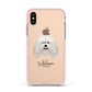 Bergamasco Personalised Apple iPhone Xs Impact Case Pink Edge on Gold Phone