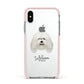 Bergamasco Personalised Apple iPhone Xs Impact Case Pink Edge on Silver Phone