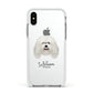 Bergamasco Personalised Apple iPhone Xs Impact Case White Edge on Silver Phone
