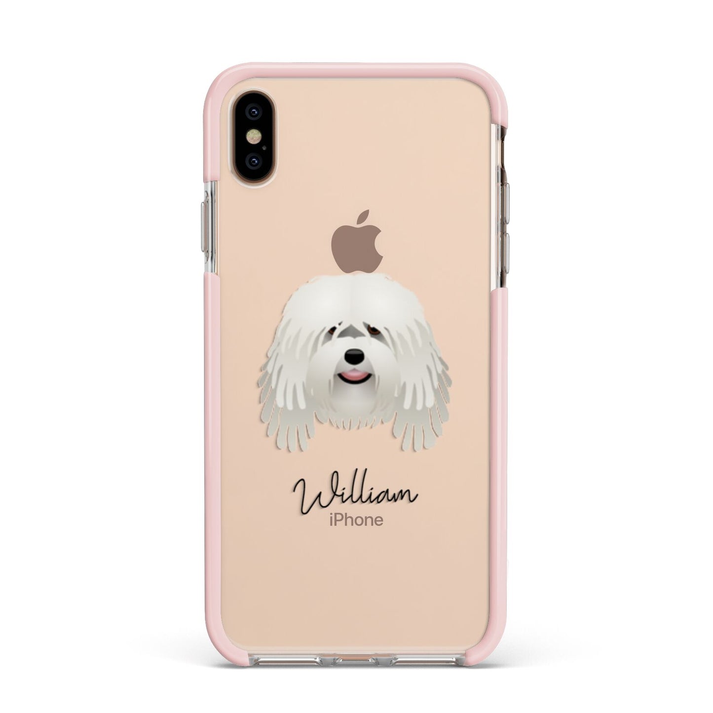 Bergamasco Personalised Apple iPhone Xs Max Impact Case Pink Edge on Gold Phone