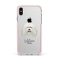 Bergamasco Personalised Apple iPhone Xs Max Impact Case Pink Edge on Silver Phone
