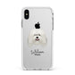 Bergamasco Personalised Apple iPhone Xs Max Impact Case White Edge on Silver Phone