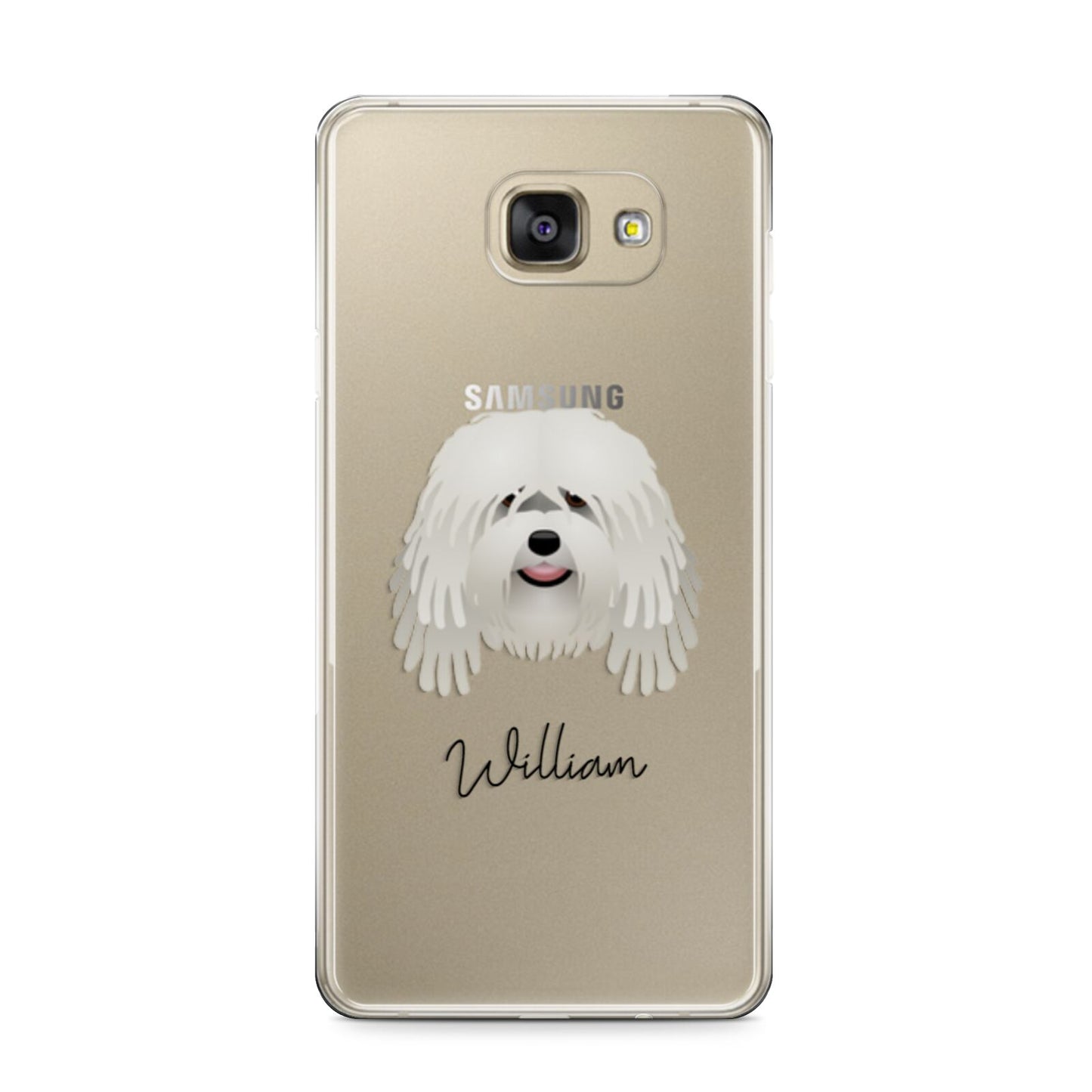 Bergamasco Personalised Samsung Galaxy A9 2016 Case on gold phone
