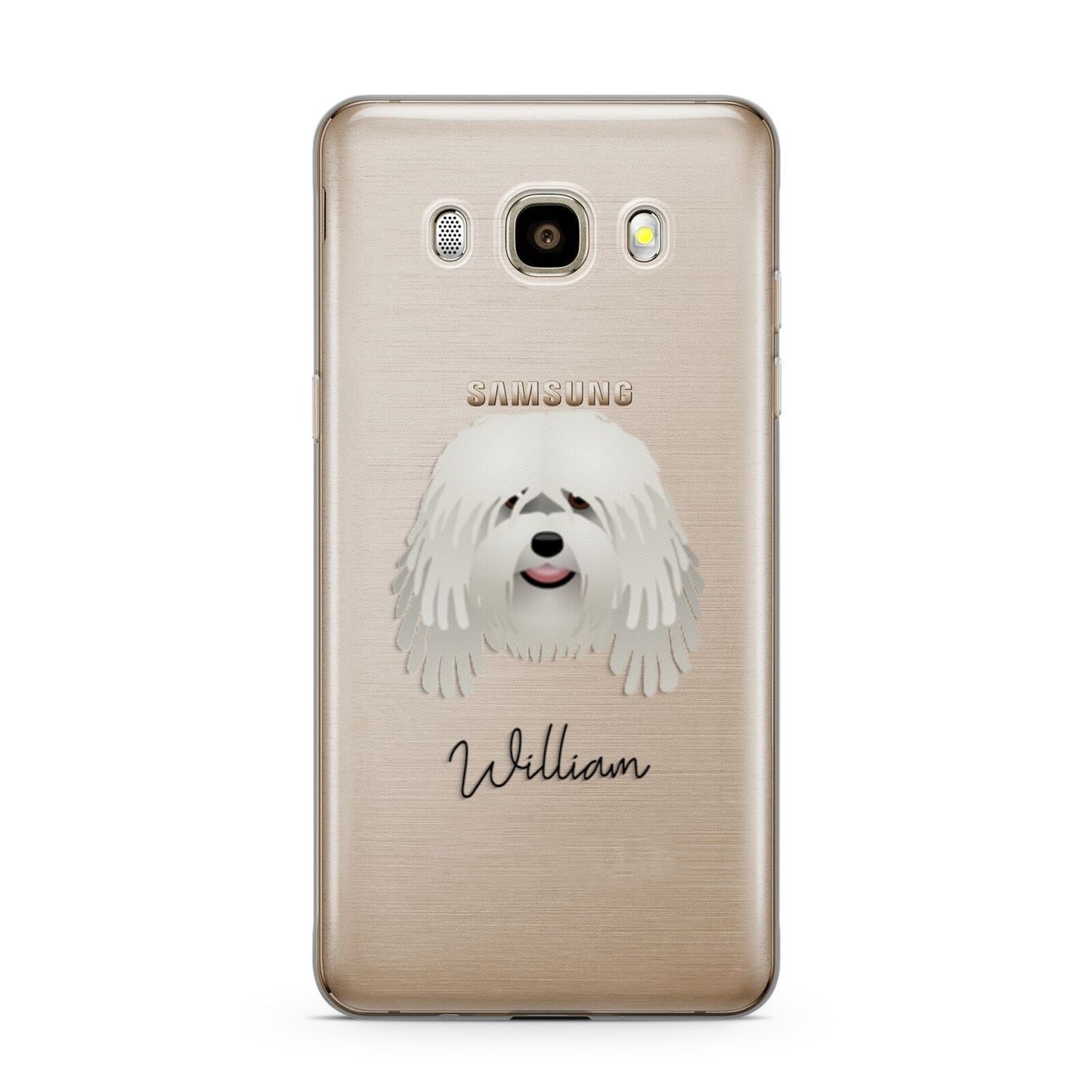 Bergamasco Personalised Samsung Galaxy J7 2016 Case on gold phone