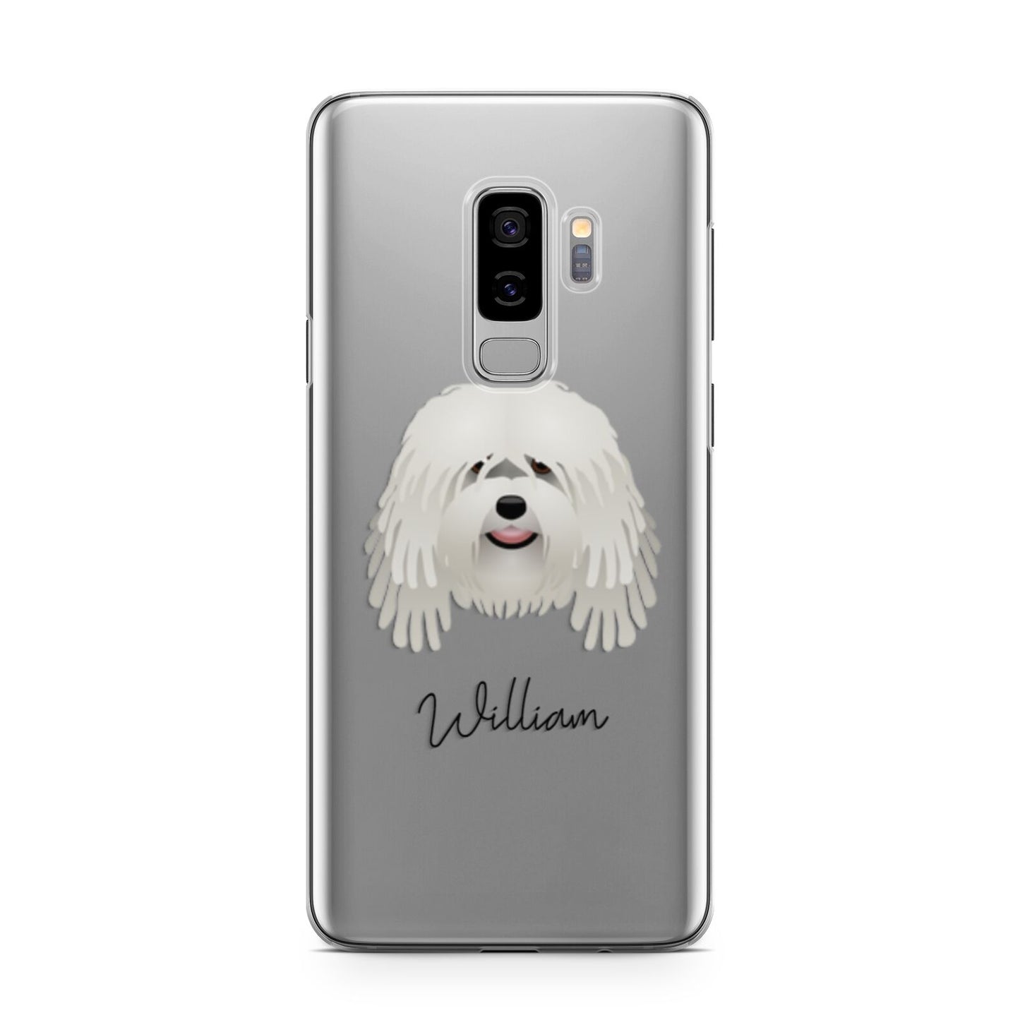 Bergamasco Personalised Samsung Galaxy S9 Plus Case on Silver phone