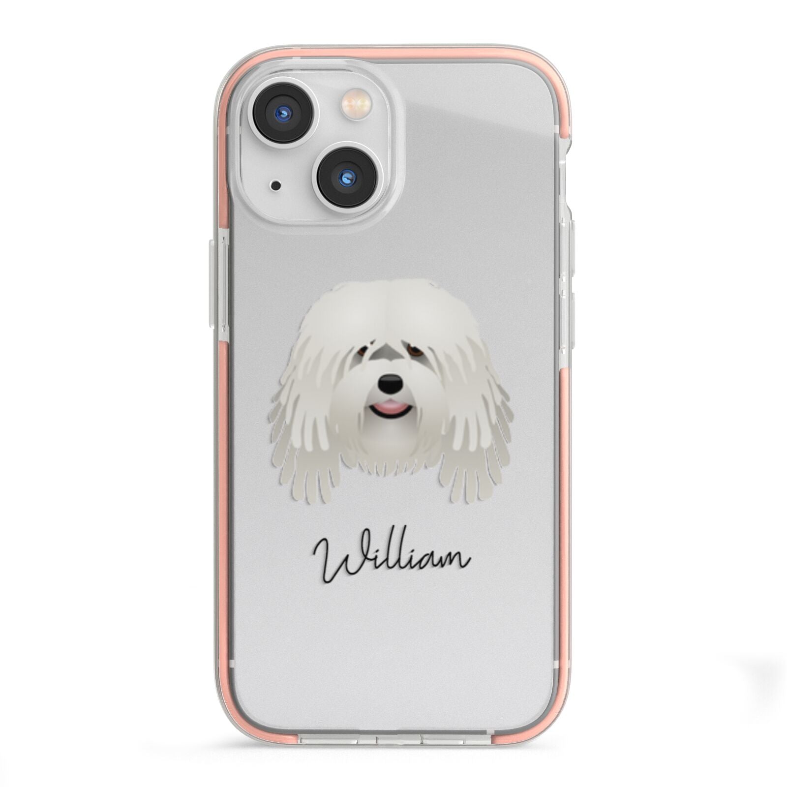 Bergamasco Personalised iPhone 13 Mini TPU Impact Case with Pink Edges