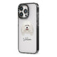 Bergamasco Personalised iPhone 13 Pro Black Impact Case Side Angle on Silver phone