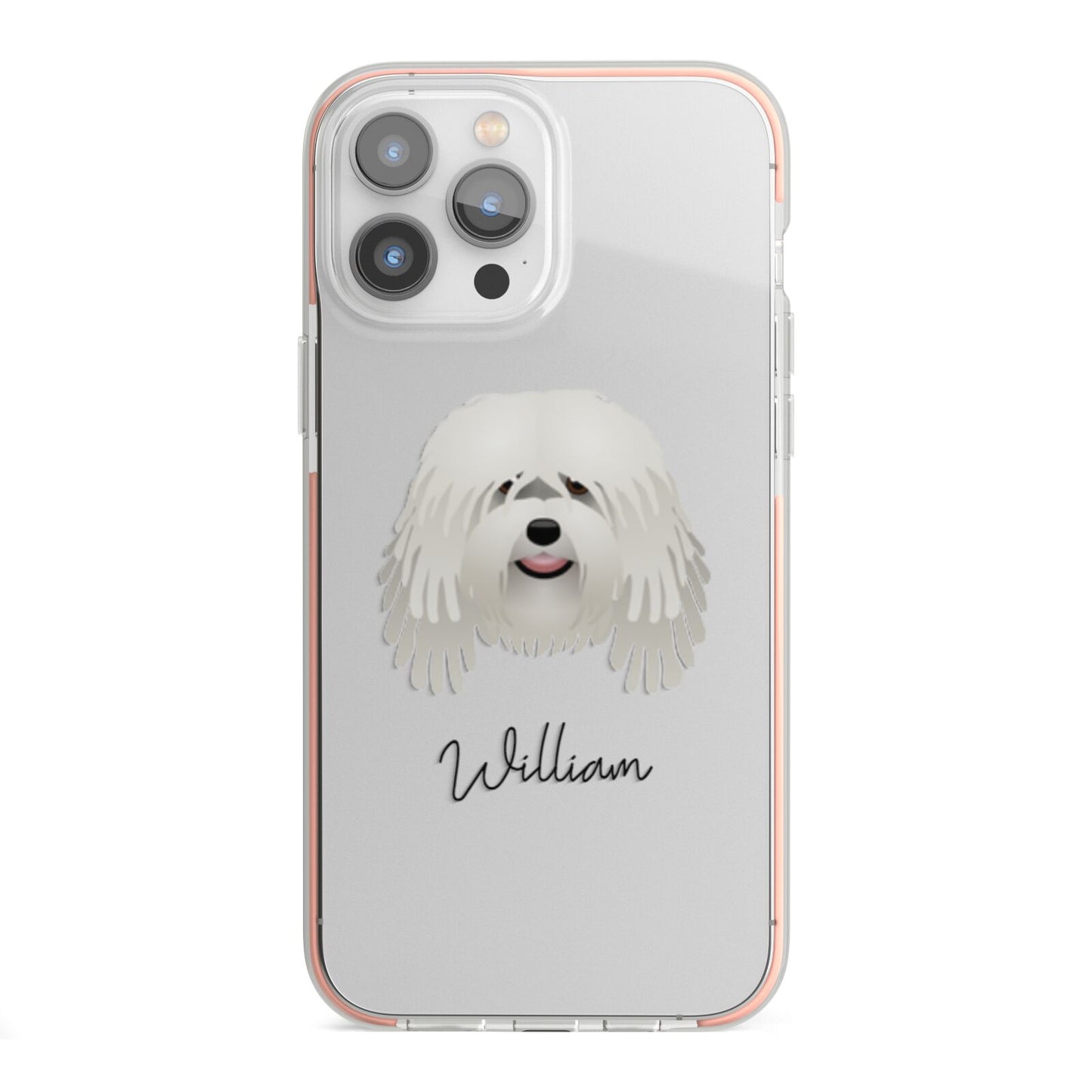 Bergamasco Personalised iPhone 13 Pro Max TPU Impact Case with Pink Edges