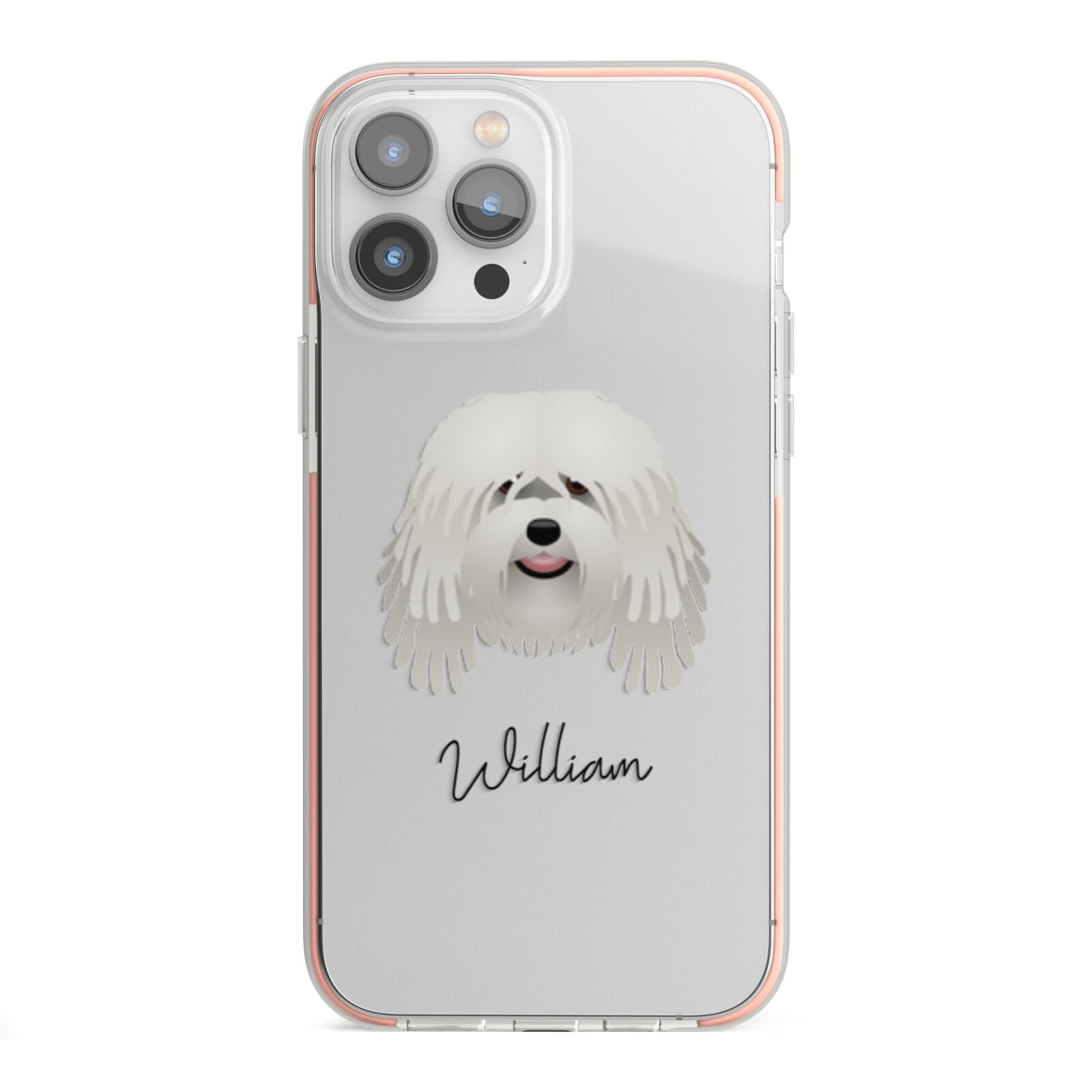 Bergamasco Personalised iPhone 13 Pro Max TPU Impact Case with Pink Edges