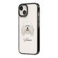 Bergamasco Personalised iPhone 14 Black Impact Case Side Angle on Silver phone